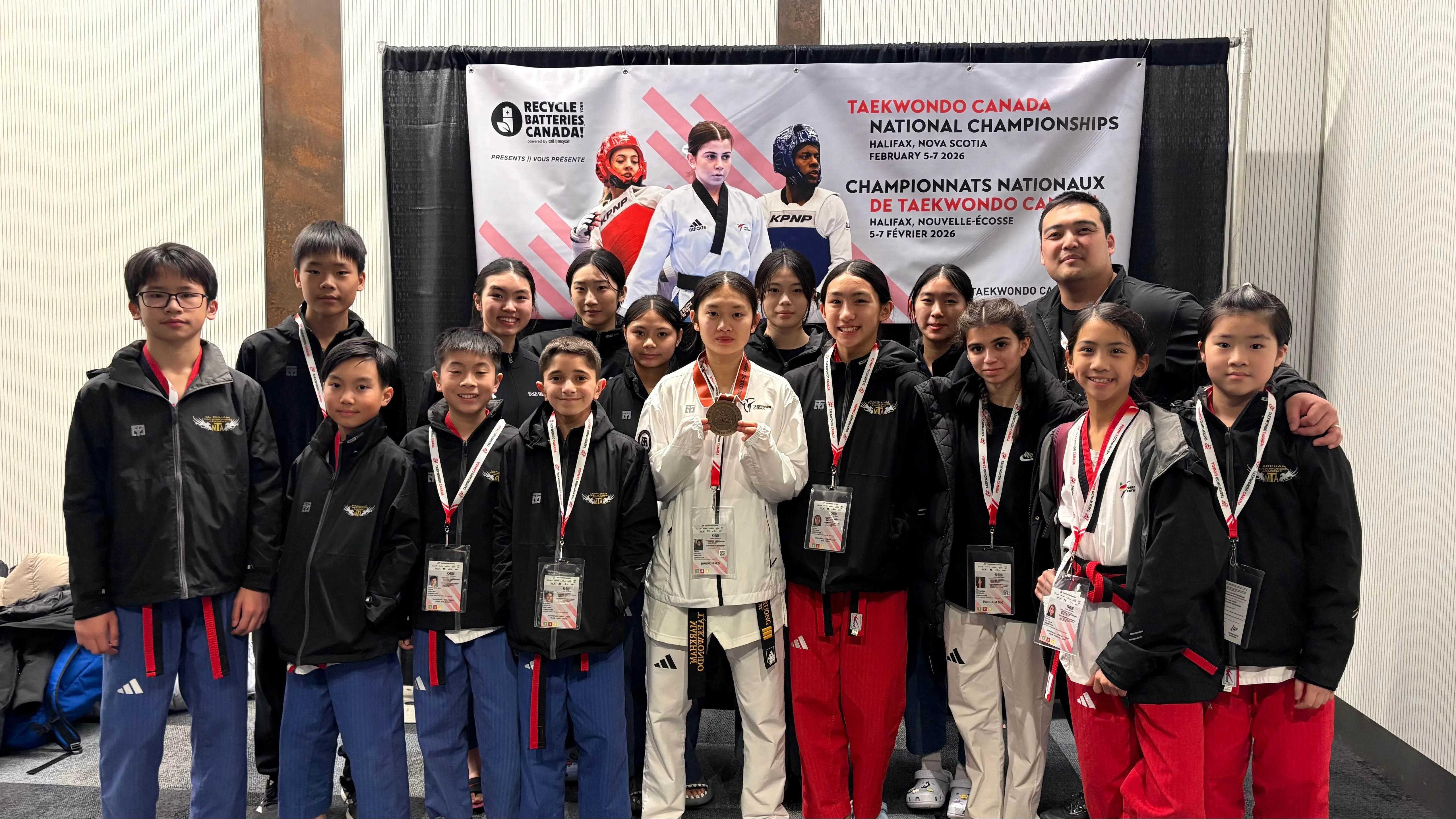 Taekwondo student in action at Markham Taekwondo Academy